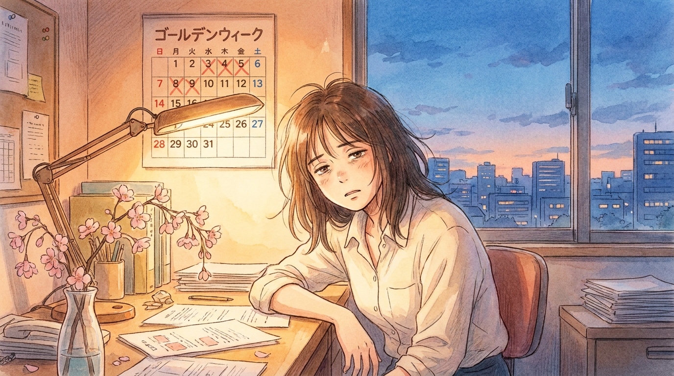 GW明けの疲れ・五月病のイメージ