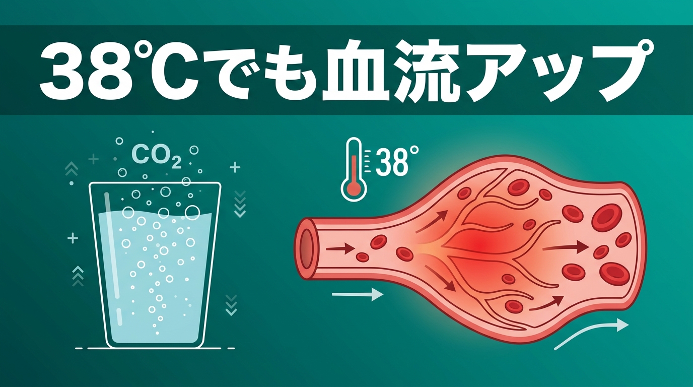 炭酸泉は38℃でも血流を高める