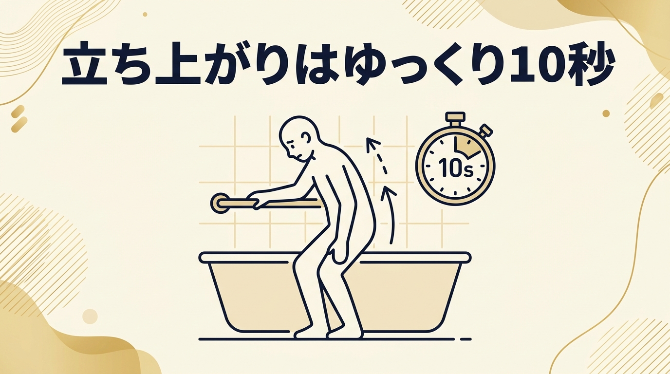 浴槽から立ち上がるときはゆっくり10秒かけて